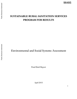 Sustainable Rural Sanitation Services Program for Results