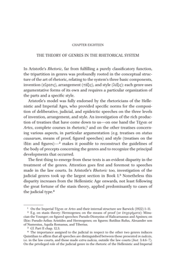 The Theory of Genres in the Rhetorical System in Aristotle's Rhetoric, Far from Fulfilling a Purely Classificatory Function, T