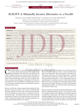 ACELIFT: a Minimally Invasive Alternative to a Facelift Deborah S