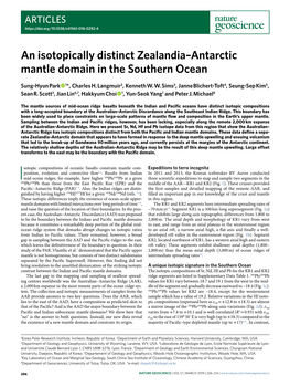 An Isotopically Distinct Zealandia–Antarctic Mantle Domain in the Southern Ocean