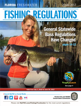 Florida Freshwater Fishing Regulations No Person Shall Kill Or Possess Any Suwannee, Shoal, Spotted, Or Choctaw Bass Summary on Post-Consumer Recycled Paper