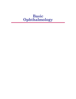 Basic Ophthalmology