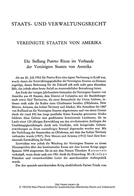 Der Vereinigten Staaten Von Amerika