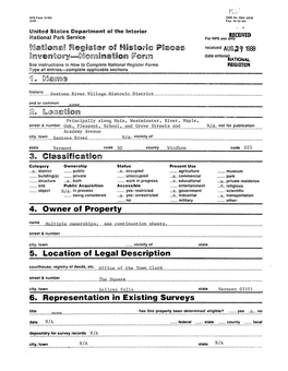 3= Cbassifacsisooin) 5. Location of Legal Description 6. Representation in Existing Surveys