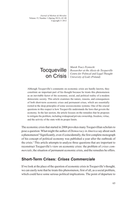 Tocqueville on Crisis