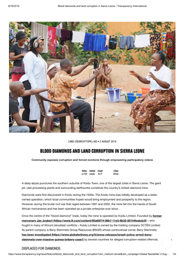 Blood Diamonds and Land Corruption in Sierra Leone - Transparency International