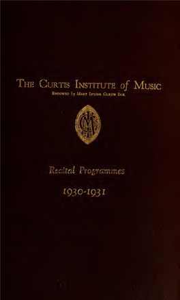 Recital Programs 1930-1931