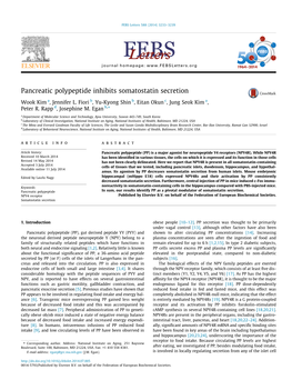 Pancreatic Polypeptide Inhibits Somatostatin Secretion