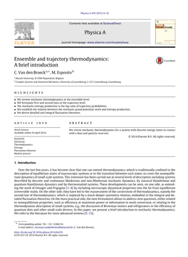 Ensemble and Trajectory Thermodynamics: a Brief Introduction C