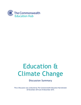 Climate Change Discussion Summary