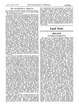Local News Psychogeny Embraced the Whole of Medicine and Was the Key to the Understanding of Every Patient