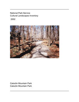 Catoctin Mountain Park Catoctin Mountain Park Table of Contents