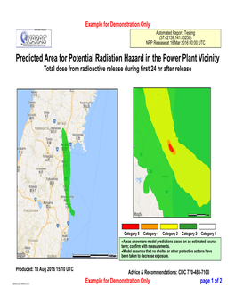 Predicted Area for Potential Radiation Hazard in the Power Plant Vicinity Total Dose from Radioactive Release During First 24 Hr After Release