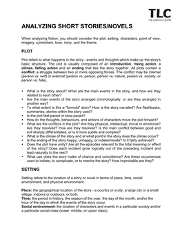 Analyzing Short Stories/Novels