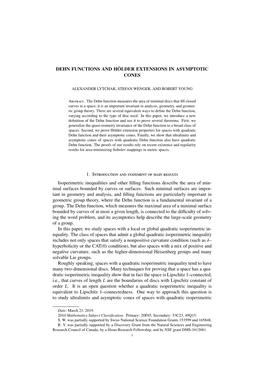 Dehn Functions and H ¨Older Extensions in Asymptotic