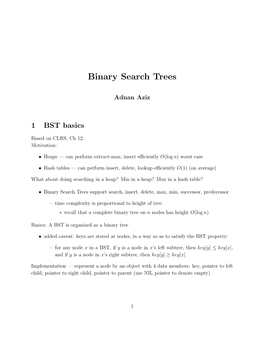 Binary Search Trees