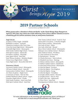 2019 Partner Schools