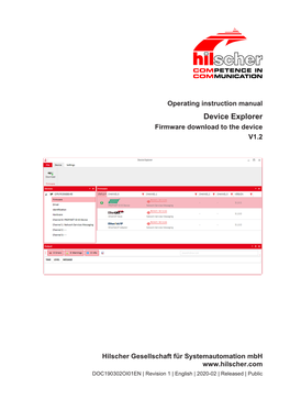 Device Explorer Firmware Download to the Device V1.2