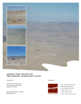 Joshua Tree Solar Site Preliminary Hydrology Study