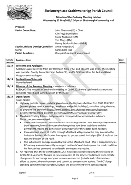 Skelsmergh and Scalthwaiterigg Parish Council