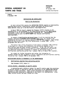 GENERAL AGREEMENT on 27 October 1981