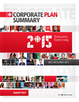 I CORPORATE PLAN SUMMARY 2012–2013 to 2016–2017