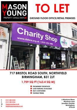 717 Bristol Road South, Northfield Birmingham, B31 2Jt