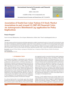 Association of South-East Asian Nations-US Stock Market