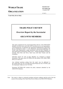 TRADE POLICY REVIEW Overview Report by the Secretariat OECS