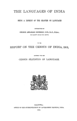 Languages of India Being a Reprint of Chapter on Languages