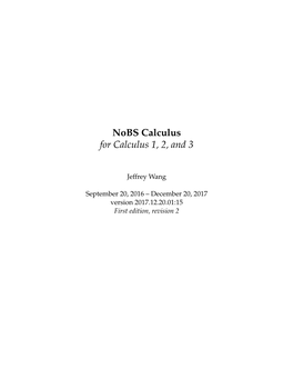 Nobs Calculus for Calculus 1, 2, and 3
