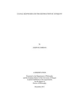 CAUSAL SKEPTICISM and the DESTRUCTION of ANTIQUITY By