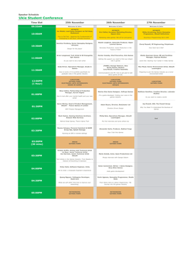 Ukie Student Conference Time Slot 25Th November 1 26Th November 12 27Th November