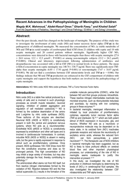 Recent Advances in the Pathophysiology of Meningitis in Children Magdy M.K