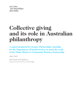 Collective Giving and Its Role in Australian Philanthropy