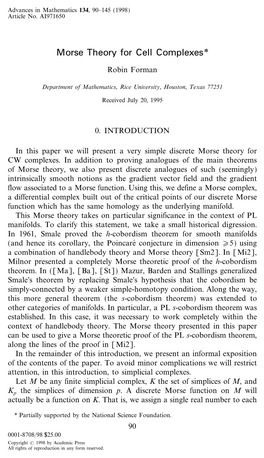 Morse Theory for Cell Complexes*