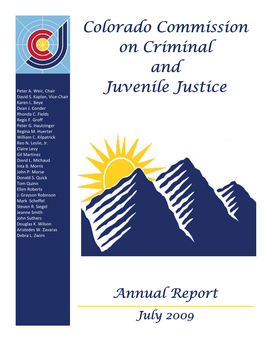 Colorado Commission on Criminal and Juvenile Justice 2009 Annual