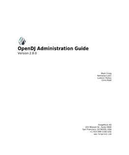 Opendj Administration Guide Version 2.8.0