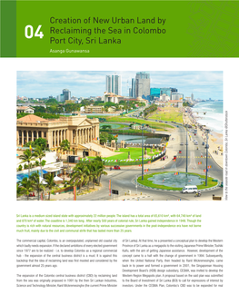 Creation of New Urban Land by Reclaiming the Sea in Colombo