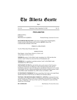 The Alberta Gazette