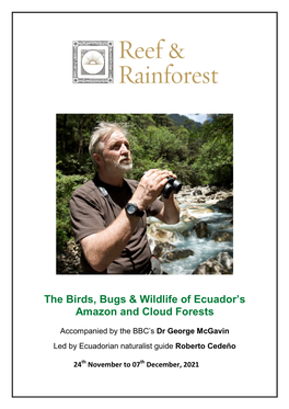 The Birds, Bugs & Wildlife of Ecuador's Amazon and Cloud Forests