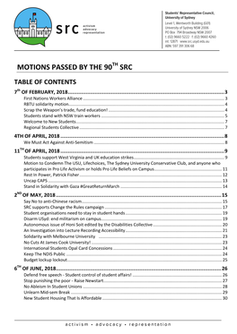 Summary of Motions Passed by the 90Th