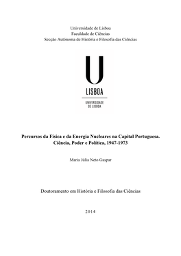 Percursos Da Física E Da Energia Nucleares Na Capital Portuguesa