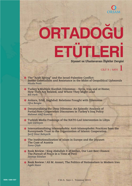 Ortadoğu Etütleri, Volume 5, No 1, July 2013, Pp.9-40