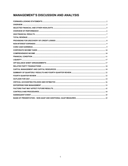 Management's Discussion and Analysis