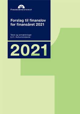 Forslag Til Finanslov for Finansåret 2021