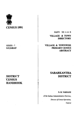District Census Handbook, Sabarkantha, Part XII a & B, Series-7