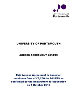 Access Agreement 2018/19