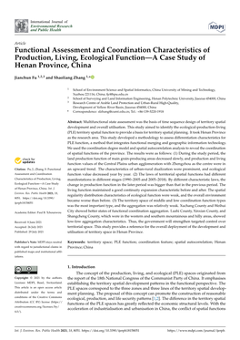 Functional Assessment and Coordination Characteristics of Production, Living, Ecological Function—A Case Study of Henan Province, China