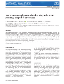 Subcutaneous Emphysema Related to Air‐Powder Tooth Polishing: a Report of Three Cases